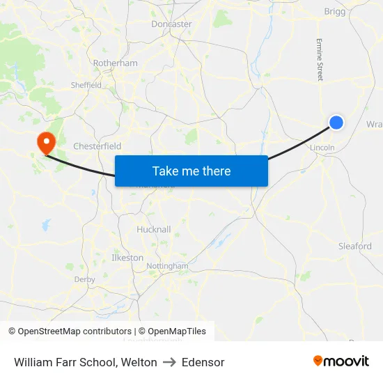 William Farr School, Welton to Edensor map