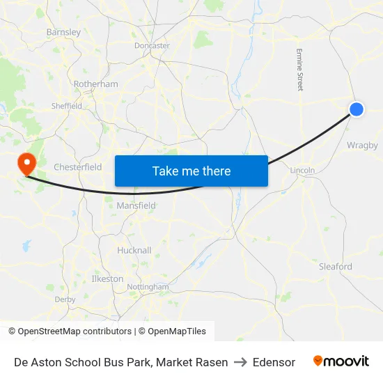 De Aston School Bus Park, Market Rasen to Edensor map