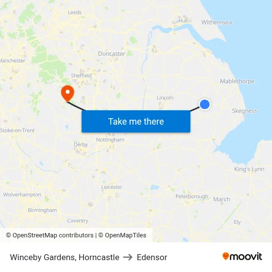 Winceby Gardens, Horncastle to Edensor map