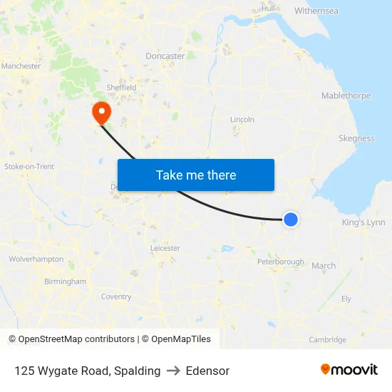 125 Wygate Road, Spalding to Edensor map