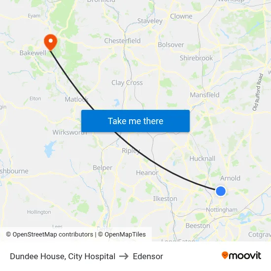 Dundee House, City Hospital to Edensor map