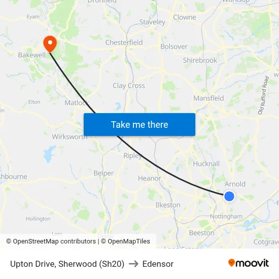 Upton Drive, Sherwood (Sh20) to Edensor map