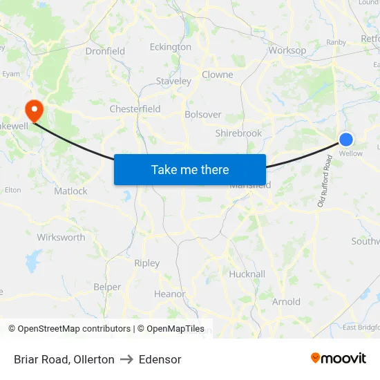 Briar Road, Ollerton to Edensor map