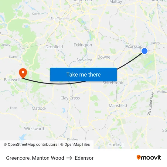 Greencore, Manton Wood to Edensor map