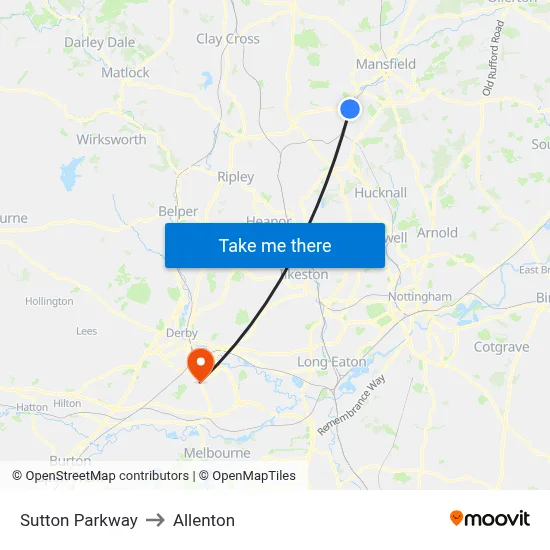 Sutton Parkway to Allenton map