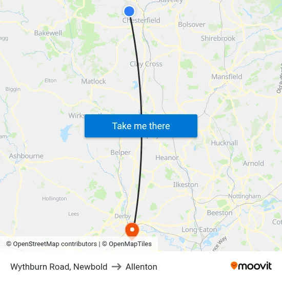 Wythburn Road, Newbold to Allenton map