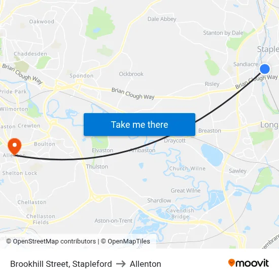 Brookhill Street, Stapleford to Allenton map