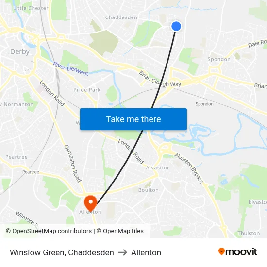 Winslow Green, Chaddesden to Allenton map