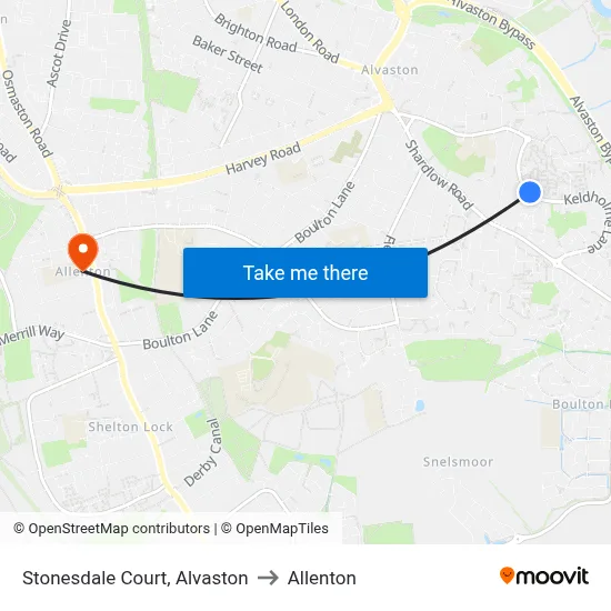 Stonesdale Court, Alvaston to Allenton map