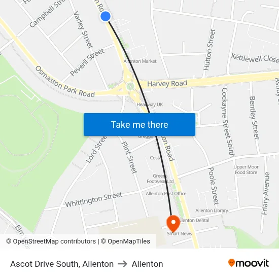 Ascot Drive South, Allenton to Allenton map