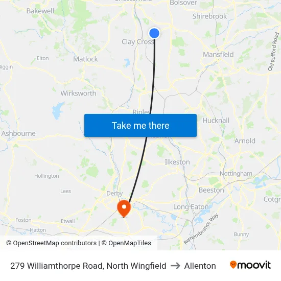 279 Williamthorpe Road, North Wingfield to Allenton map