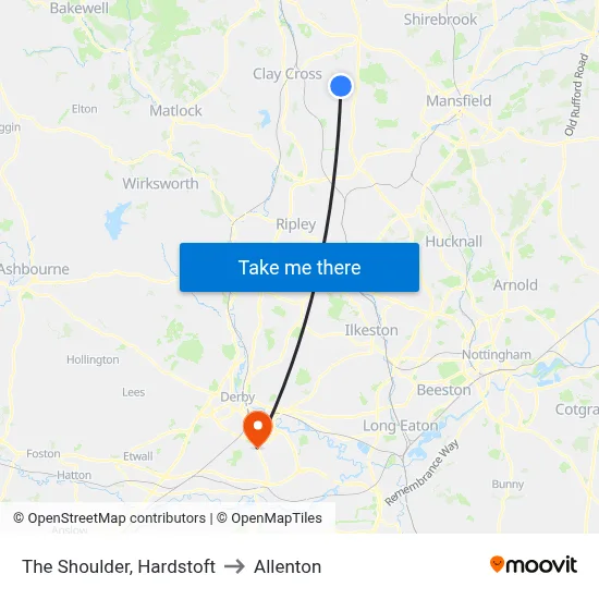 The Shoulder, Hardstoft to Allenton map