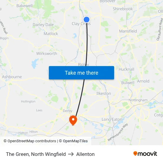The Green, North Wingfield to Allenton map