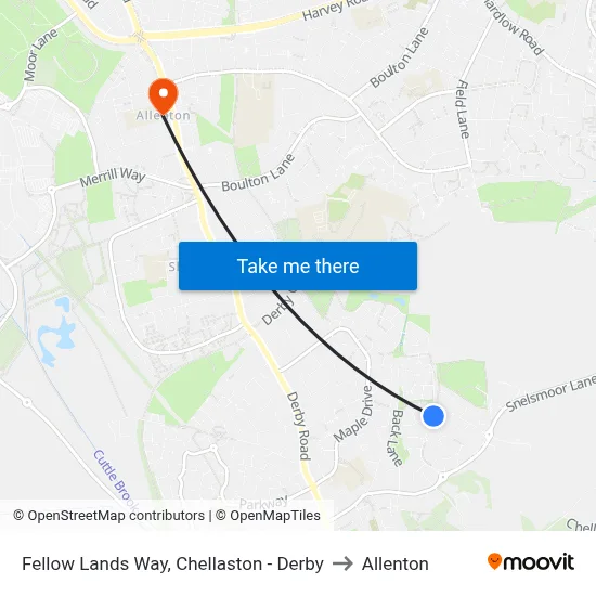 Fellow Lands Way, Chellaston - Derby to Allenton map