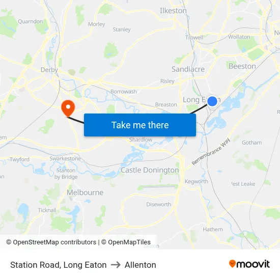 Station Road, Long Eaton to Allenton map