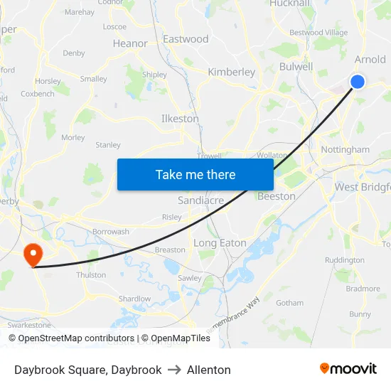 Daybrook Square, Daybrook to Allenton map