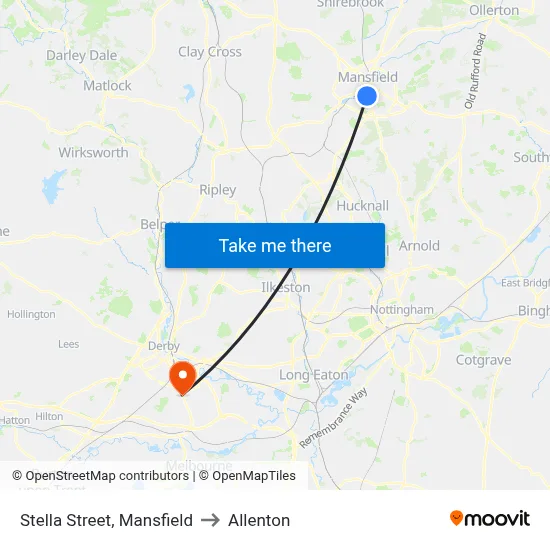 Stella Street, Mansfield to Allenton map