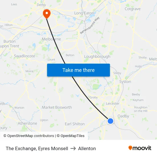 The Exchange, Eyres Monsell to Allenton map