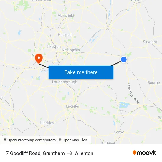 7 Goodliff Road, Grantham to Allenton map