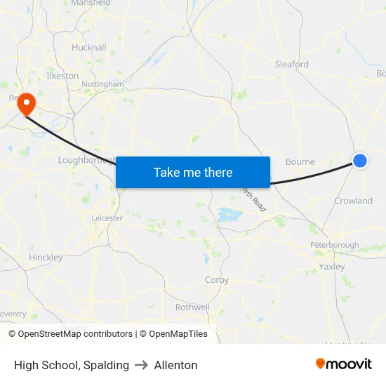 High School, Spalding to Allenton map