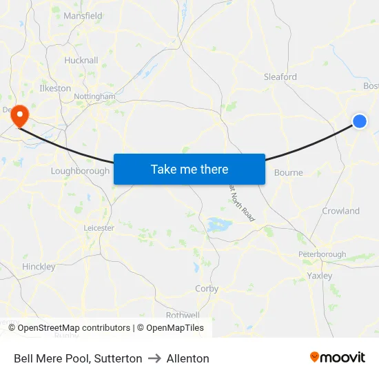 Bell Mere Pool, Sutterton to Allenton map