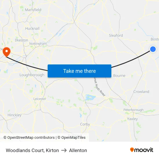 Woodlands Court, Kirton to Allenton map