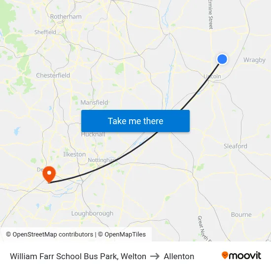 William Farr School Bus Park, Welton to Allenton map