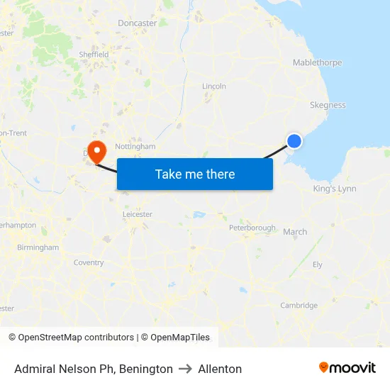 Admiral Nelson Ph, Benington to Allenton map