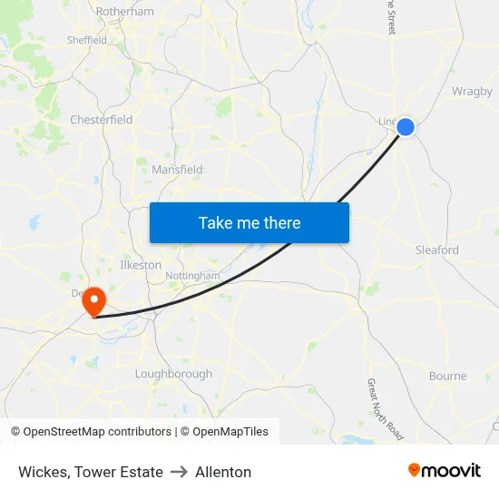 Wickes, Tower Estate to Allenton map