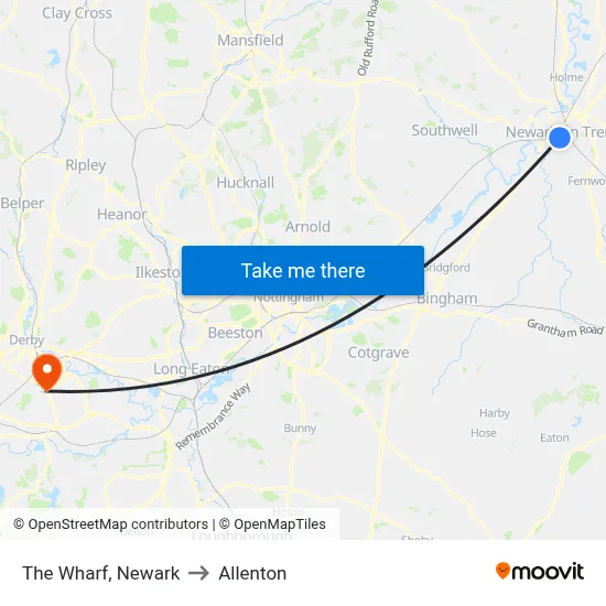 The Wharf, Newark to Allenton map