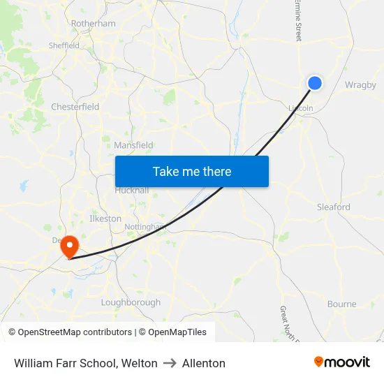 William Farr School, Welton to Allenton map