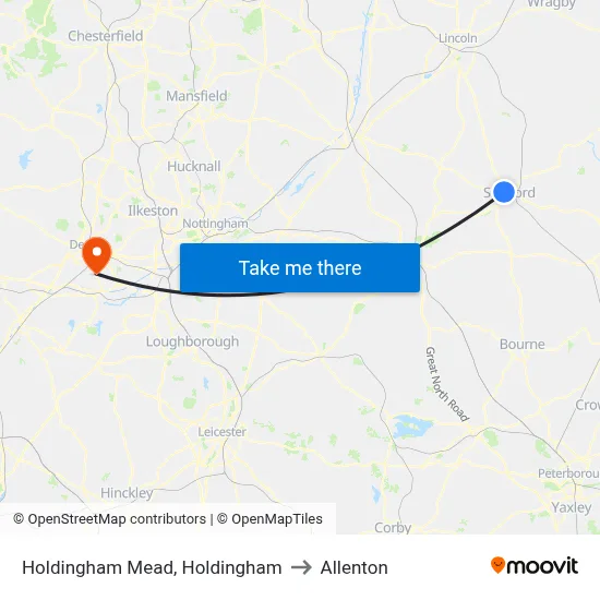 Holdingham Mead, Holdingham to Allenton map
