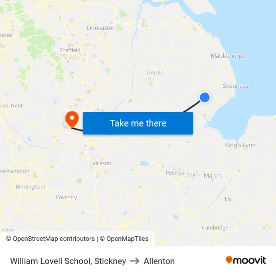 William Lovell School, Stickney to Allenton map
