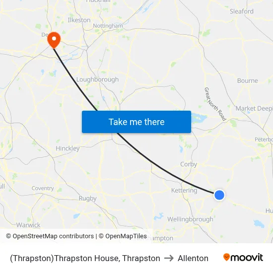 (Thrapston)Thrapston House, Thrapston to Allenton map