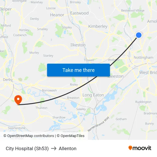 City Hospital (Sh53) to Allenton map