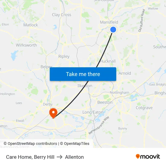 Care Home, Berry Hill to Allenton map