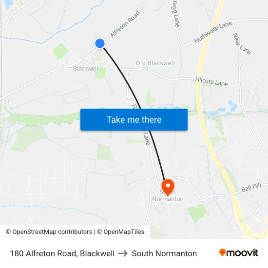 180 Alfreton Road, Blackwell to South Normanton map