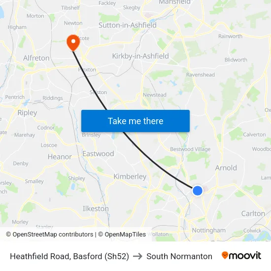 Heathfield Road, Basford (Sh52) to South Normanton map