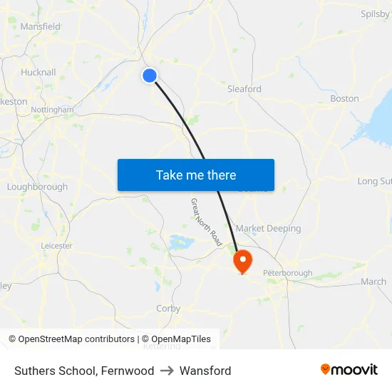 Suthers School, Fernwood to Wansford map