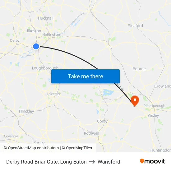 Derby Road Briar Gate, Long Eaton to Wansford map