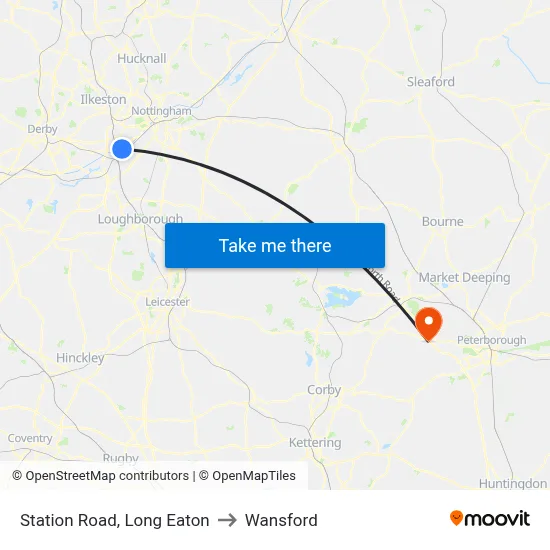 Station Road, Long Eaton to Wansford map