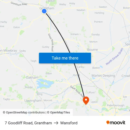 7 Goodliff Road, Grantham to Wansford map