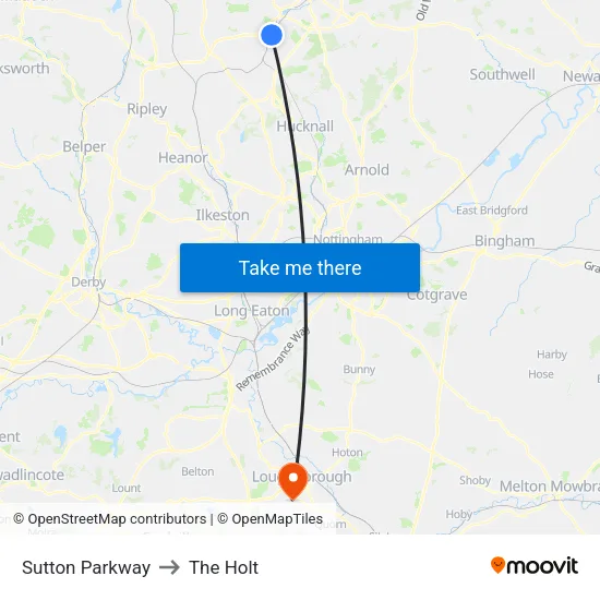 Sutton Parkway to The Holt map