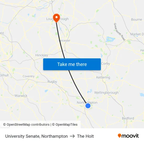 University Senate, Northampton to The Holt map