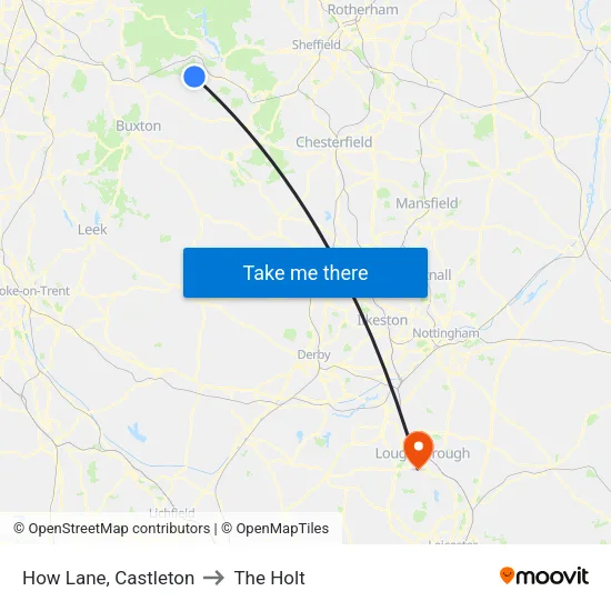 How Lane, Castleton to The Holt map