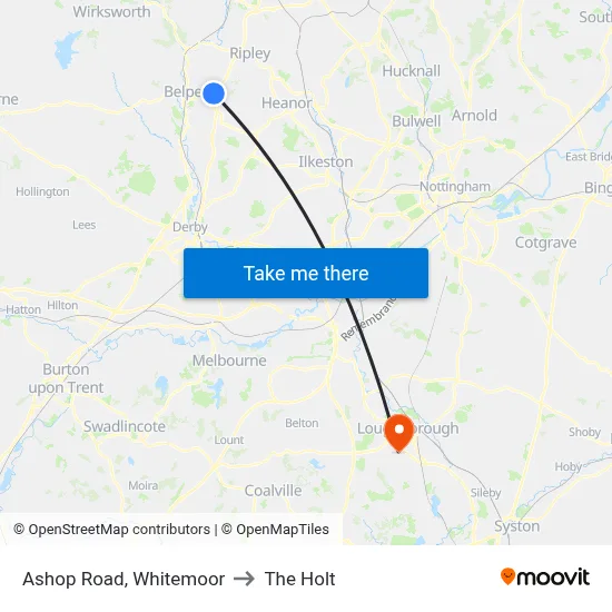 Ashop Road, Whitemoor to The Holt map