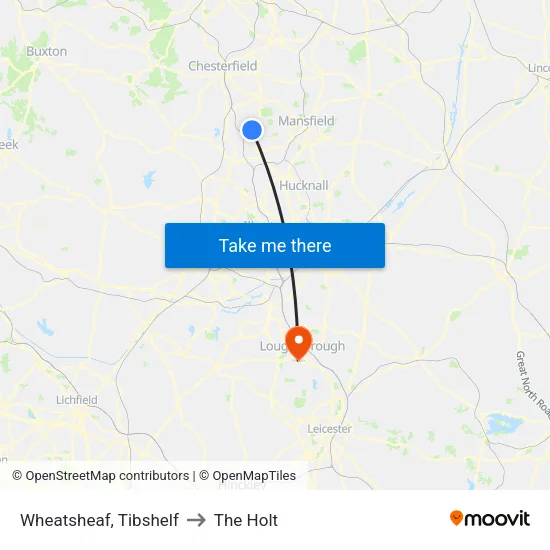 Station Road, Tibshelf to The Holt map