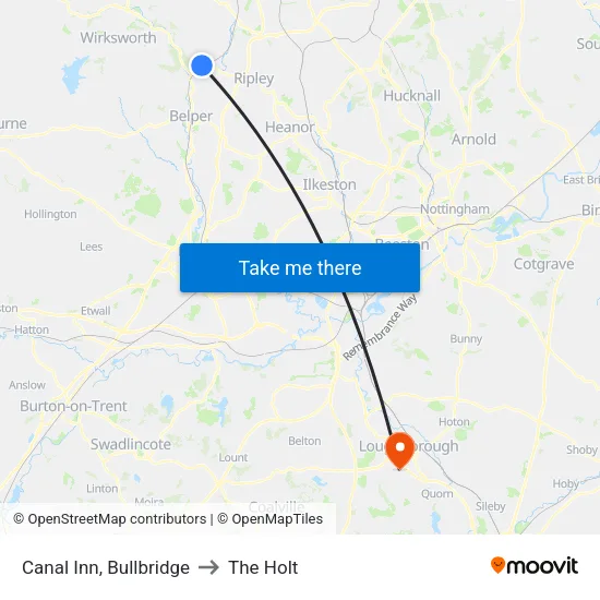 Canal Inn, Bullbridge to The Holt map