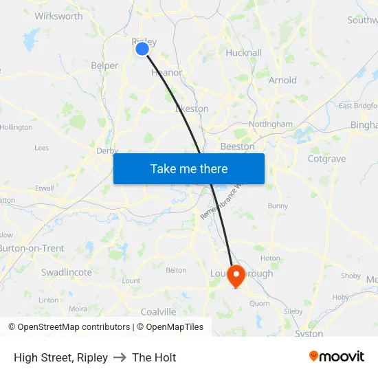 High Street, Ripley to The Holt map