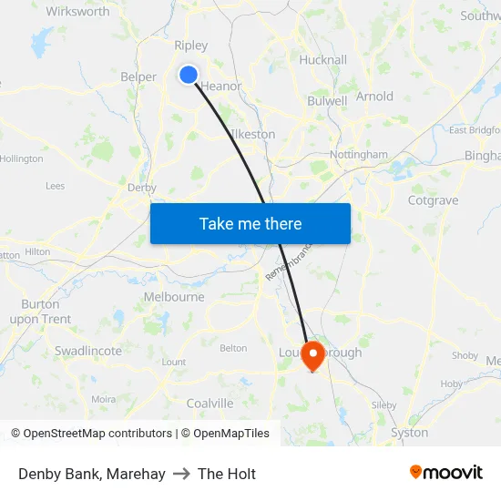 Denby Bank, Marehay to The Holt map